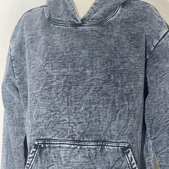 Talentless heavyweight sweatshirt hoodie black denim acid wash 100% Cotton RARE - Picture 2 of 8